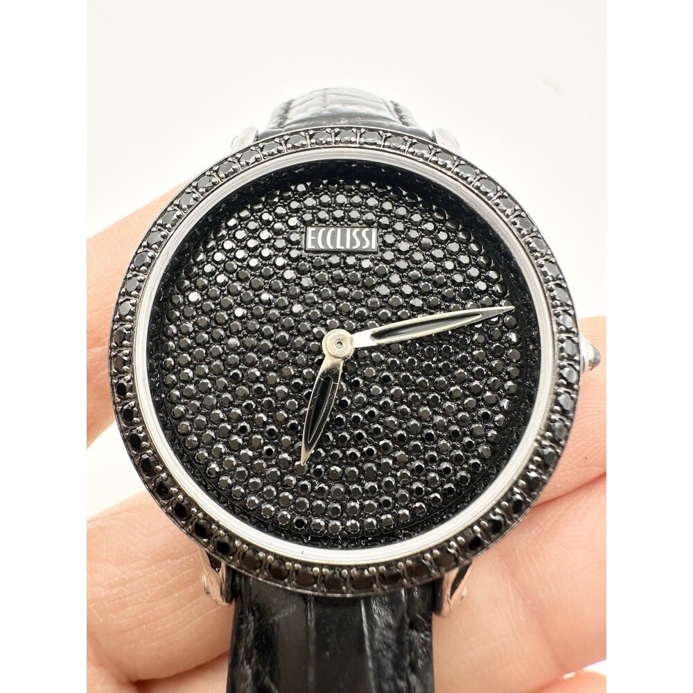 Ecclissi Sterling Silver Black Spinel Bezel/Dial Watch - Missing watch Cover